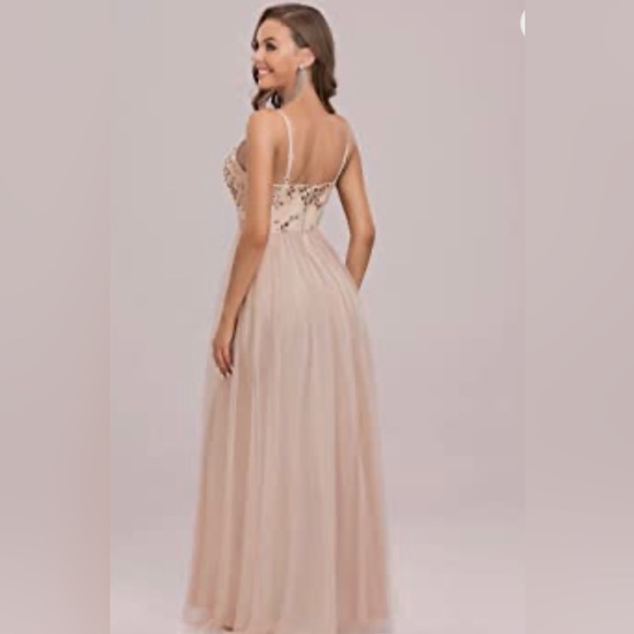 EVER PRETTY NWT MAXI A-LINE SEQUIN EMBROIDERED FORMAL EVENING DRESS - Picture 2 of 14